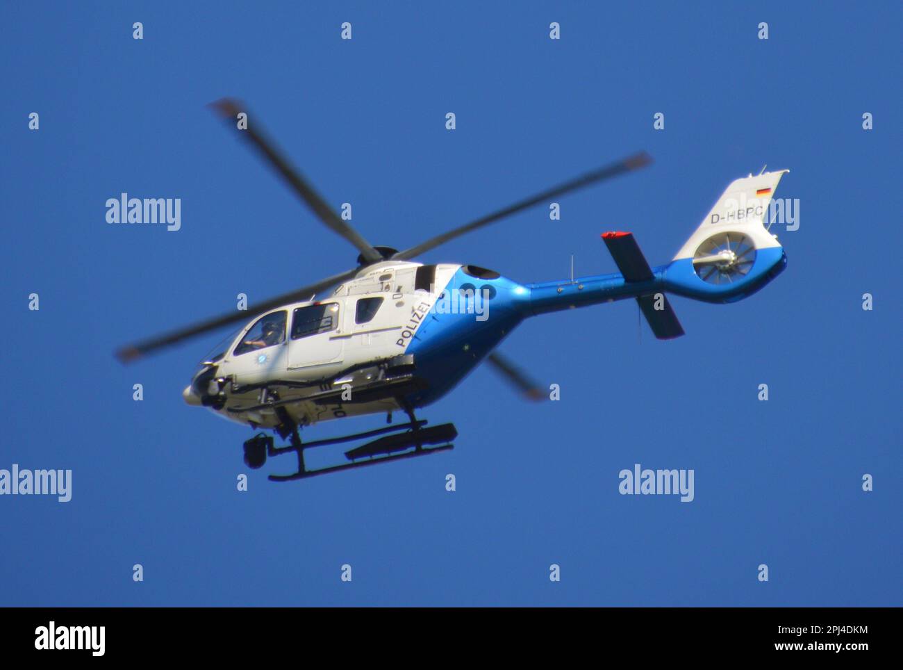 Germany,  Bavaria, Augsburg:  D-HBPC  Eurocopter EC-135-Pß  (c/n 0870) of Bayern Polizei at Augsburg airport. Stock Photo