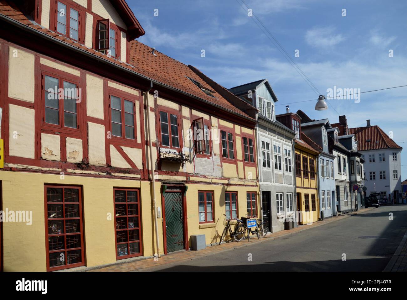 Denmark, Odense:  timber-frame houses in the old quarter. Stock Photo