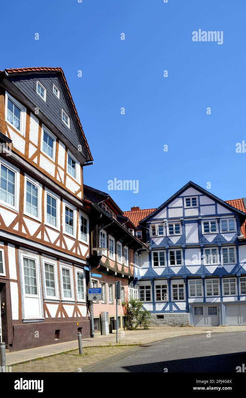 Germany, Niedersachsen, Wolfenbüttel:   timber-frame houses on Kanzleistrasse. Stock Photo