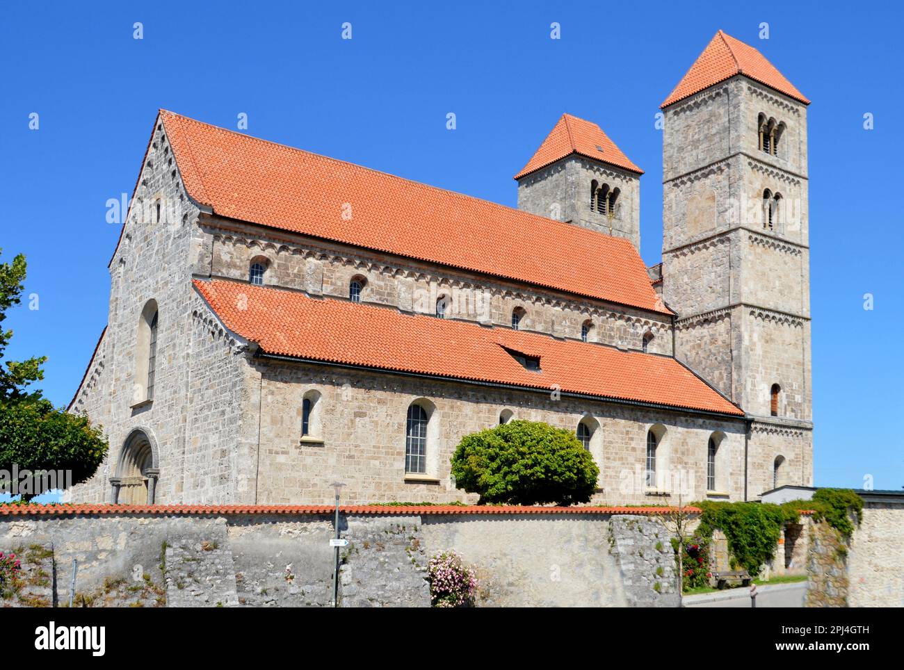 Germany, Bavaria, Altenstadt (formerly Alt-Schongau):  the Romanesque parish church and Papal basilica was probably built between 1180 and 1220 and ha Stock Photo