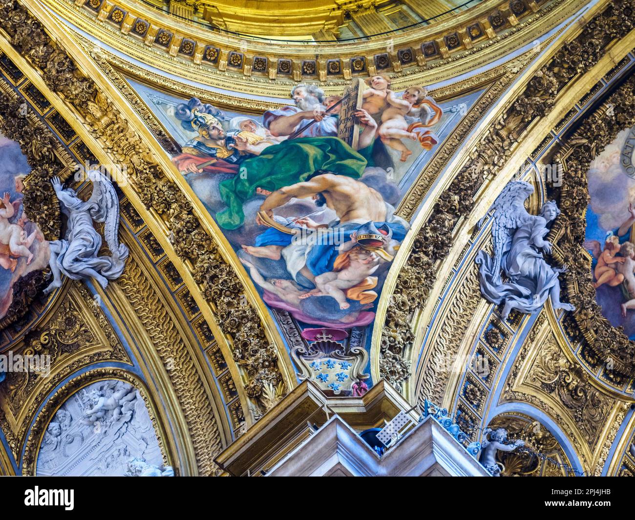 Frescoed vault in the Church of Jesus - Rome, Italy Stock Photo - Alamy