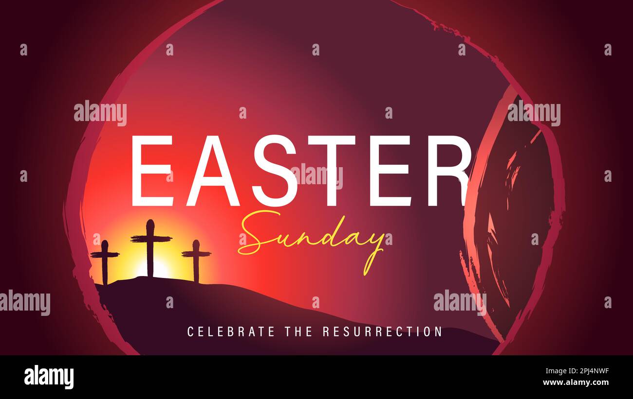 Easter Sunday morning, He is risen, tomb and Calvary. Celebrate the