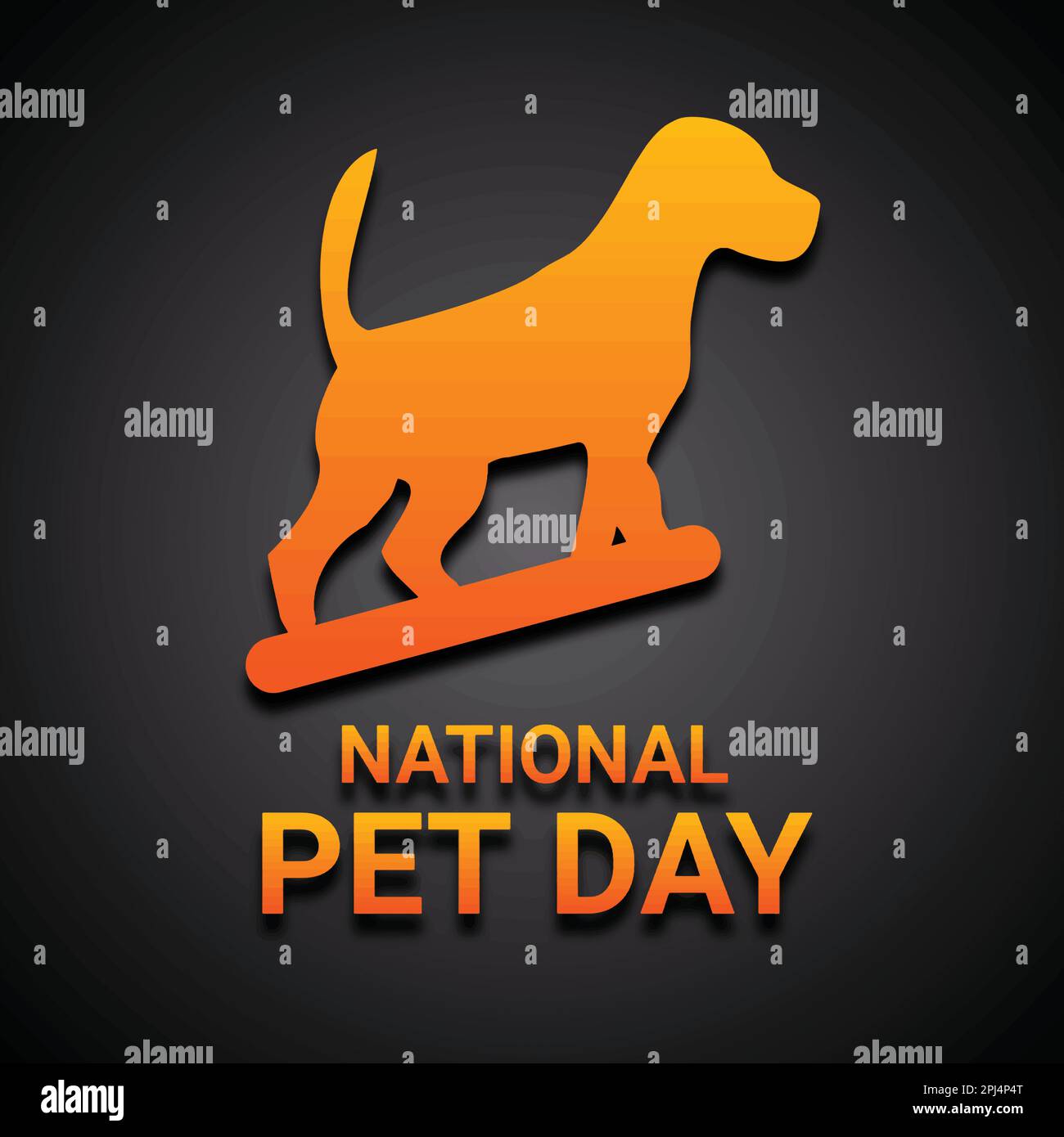 National Pet Day. National pet day holiday social media post and card