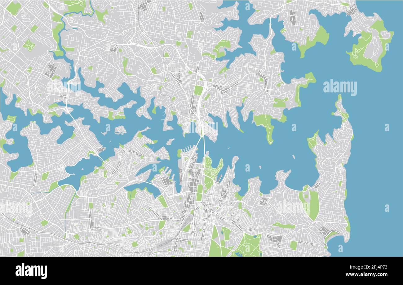 Vector city map of Sydney with well organized separated layers Stock ...