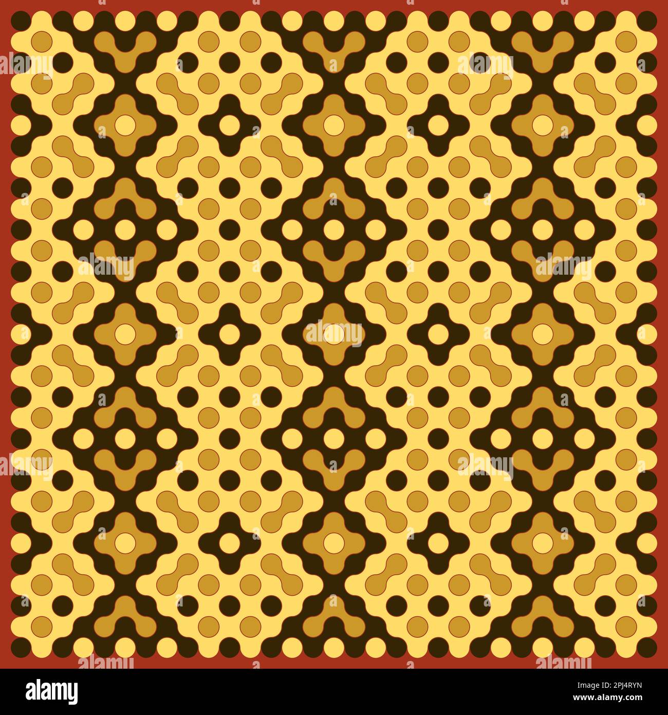 Random color rounded truchet tiling background illustration Stock Vector