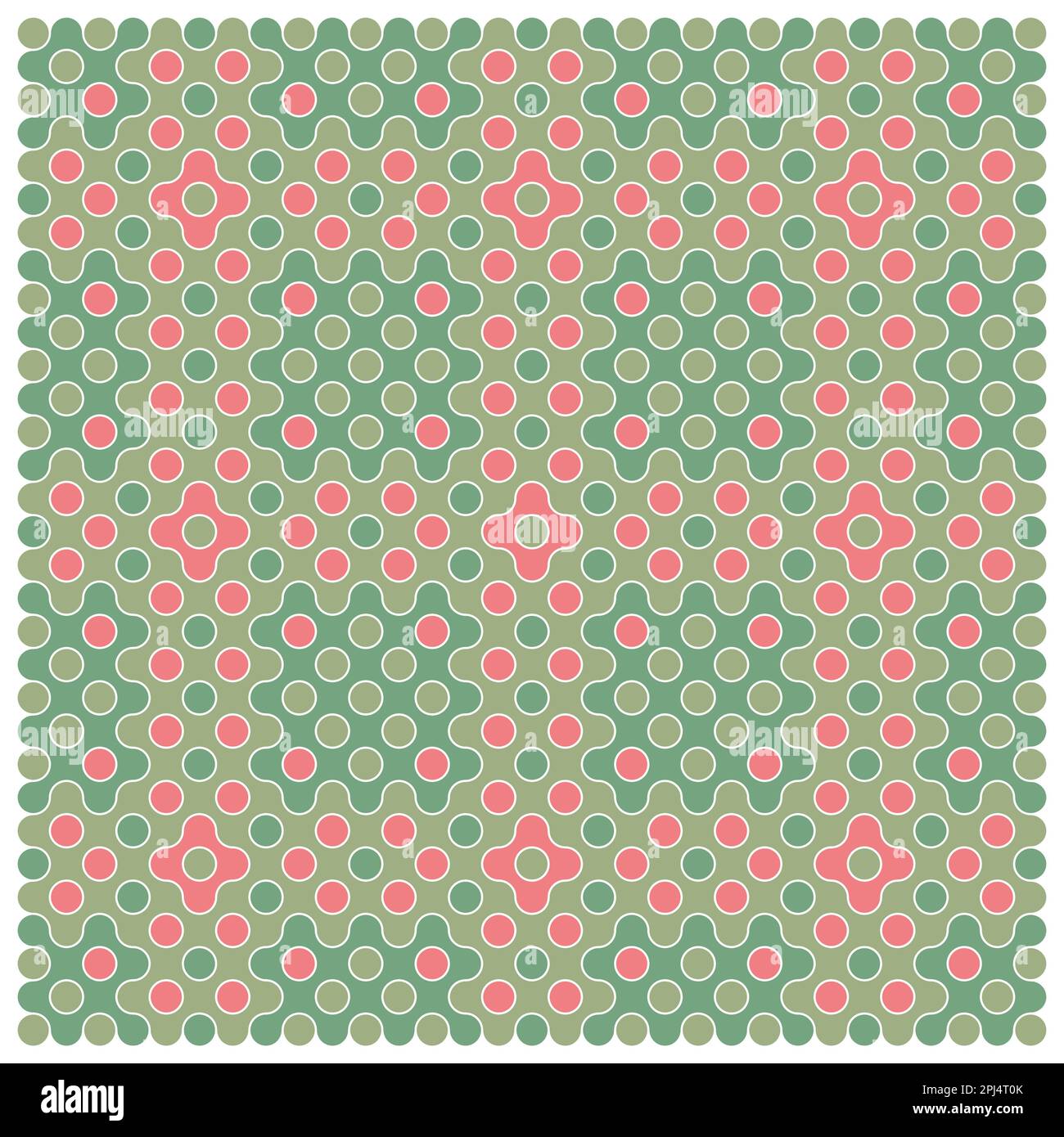 Random color rounded truchet tiling background illustration Stock Vector
