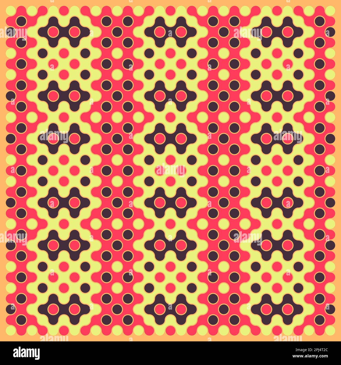 Random color rounded truchet tiling background illustration Stock Vector