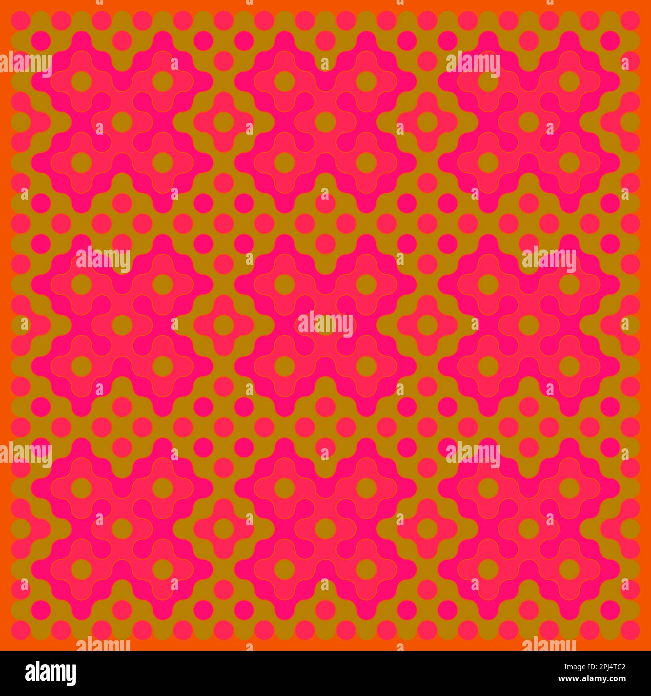 Random color rounded truchet tiling background illustration Stock Vector
