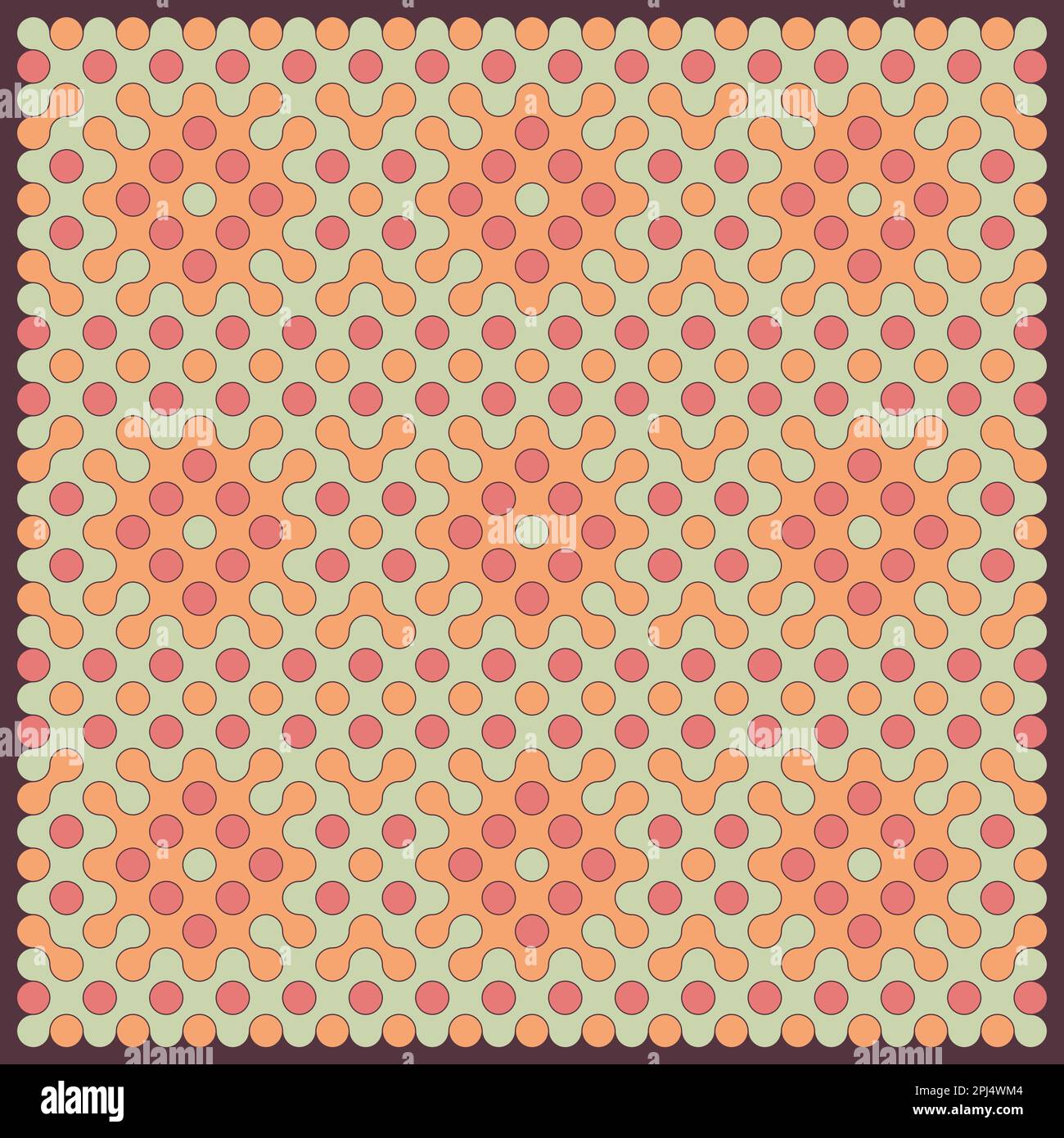 Random color rounded truchet tiling background illustration Stock Vector