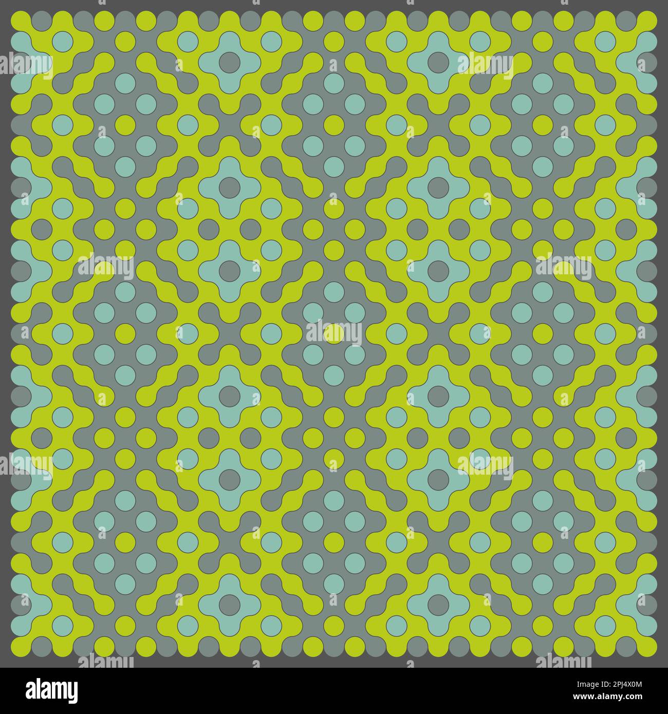 Random color rounded truchet tiling background illustration Stock Vector
