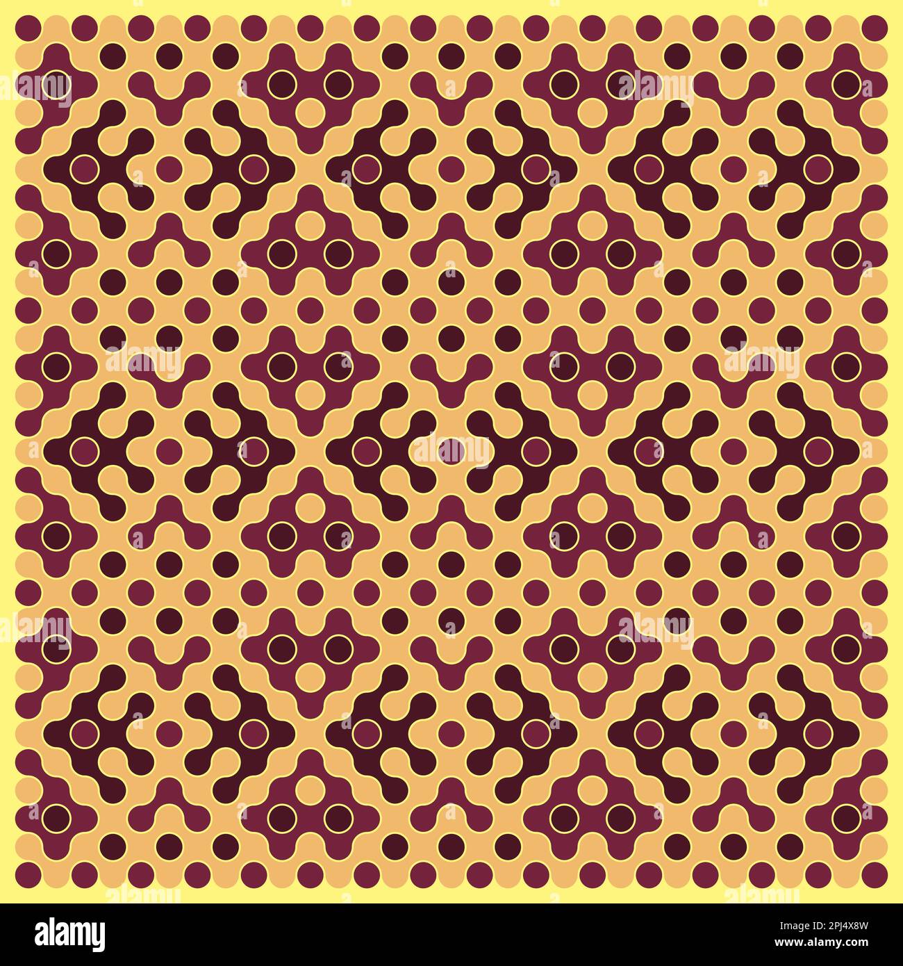 Random color rounded truchet tiling background illustration Stock Vector