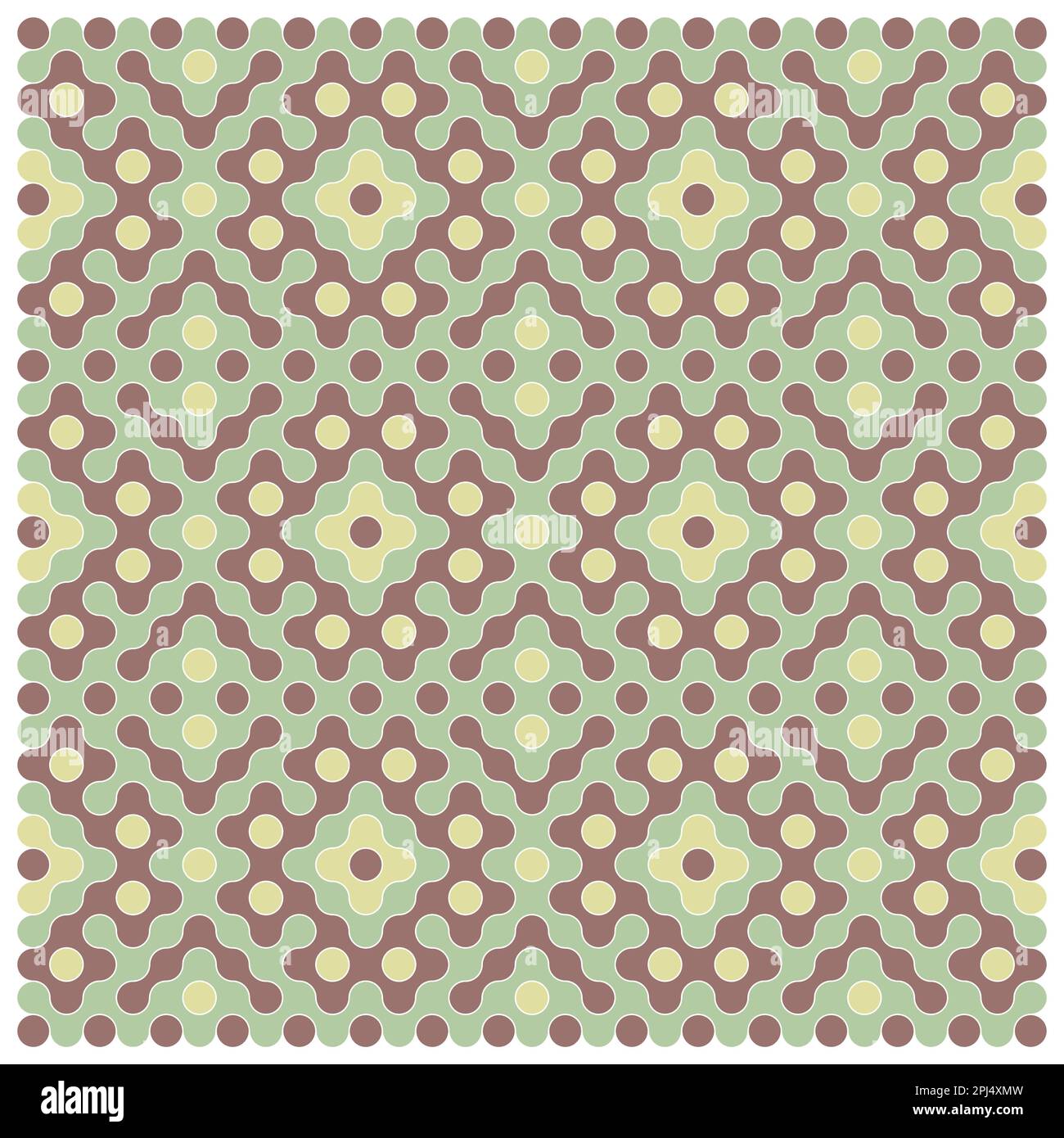 Random color rounded truchet tiling background illustration Stock Vector