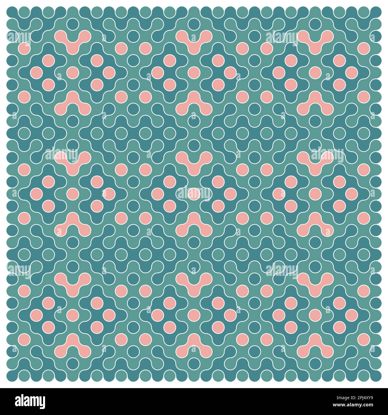 Random color rounded truchet tiling background illustration Stock Vector