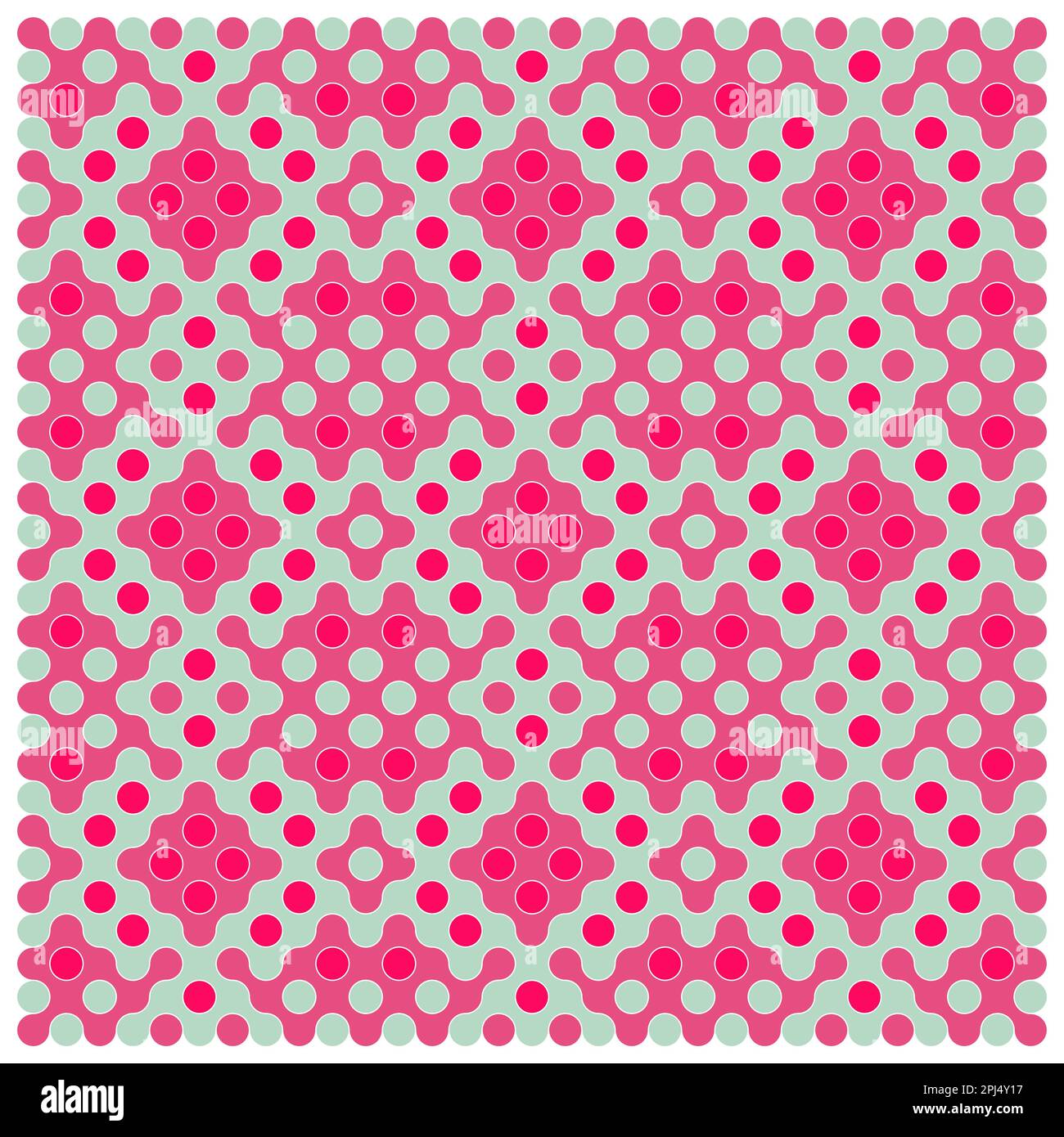 Random color rounded truchet tiling background illustration Stock Vector