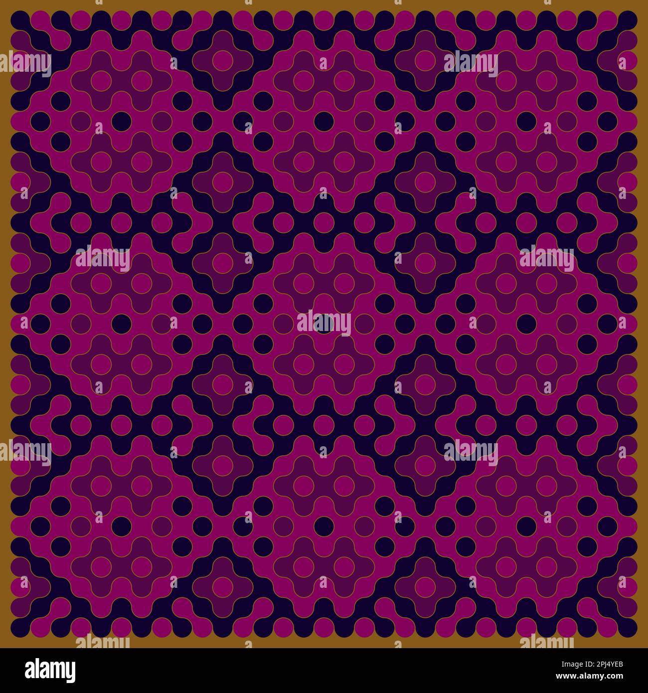 Random color rounded truchet tiling background illustration Stock Vector