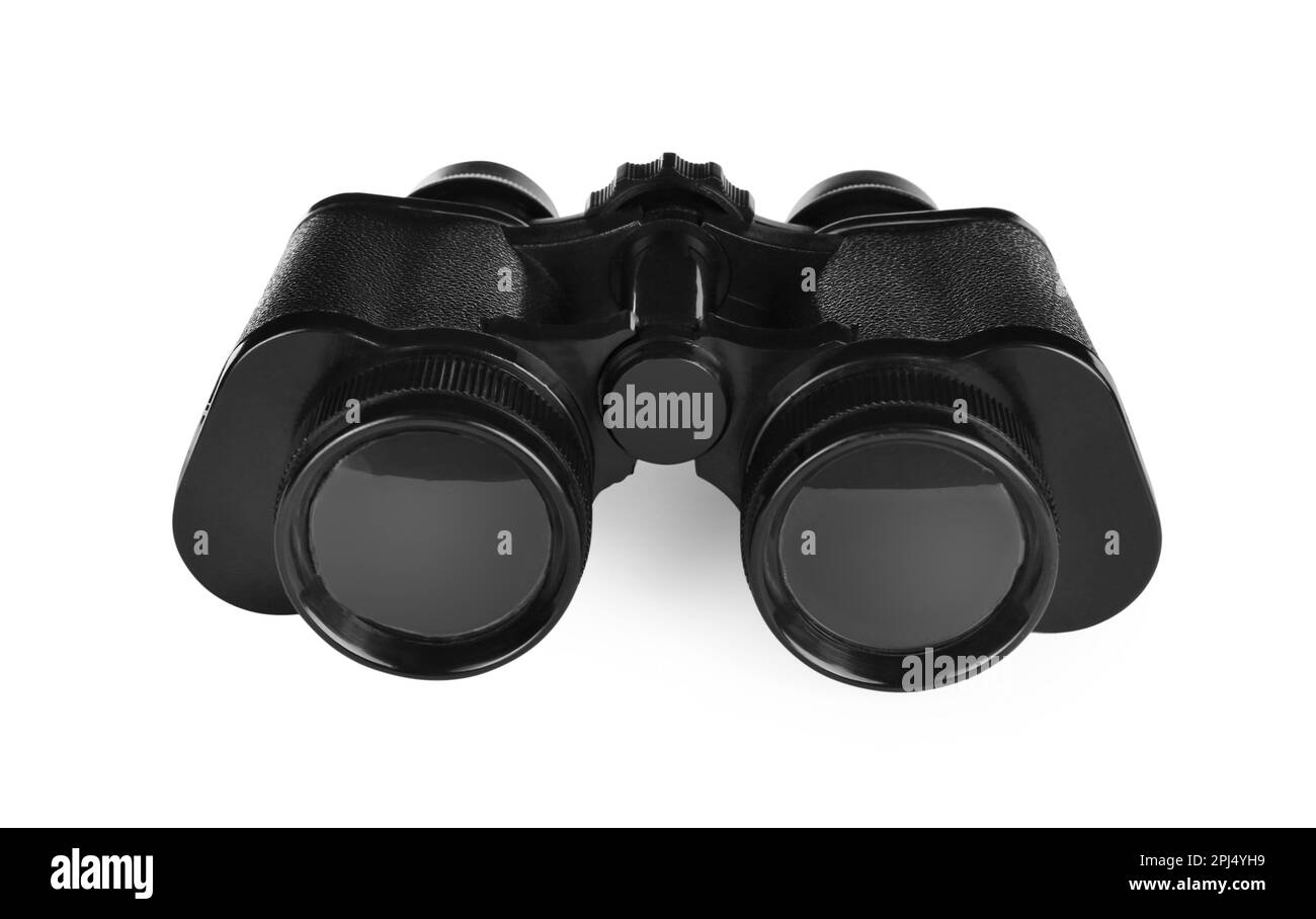 Modern binoculars isolated on white. Optical instrument Stock Photo Alamy