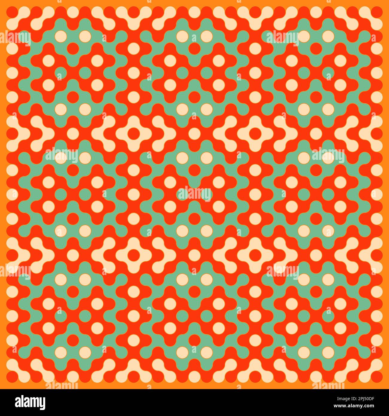 Random color rounded truchet tiling background illustration Stock Vector