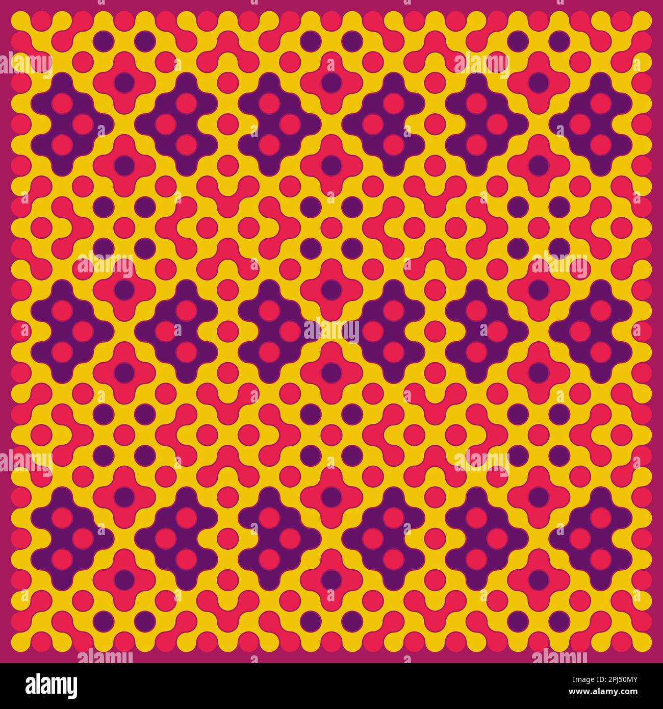 Random color rounded truchet tiling background illustration Stock Vector
