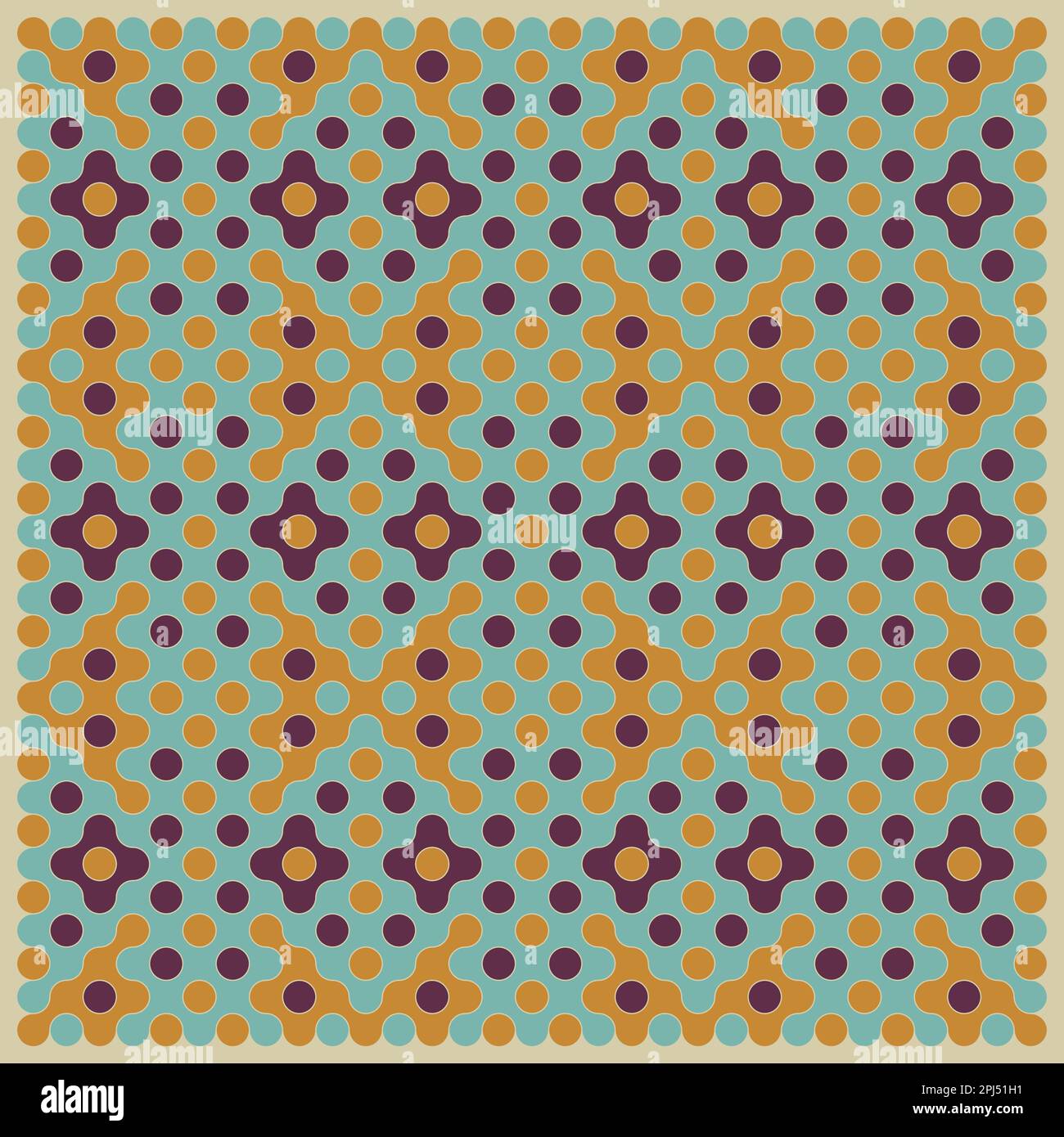 Random color rounded truchet tiling background illustration Stock Vector