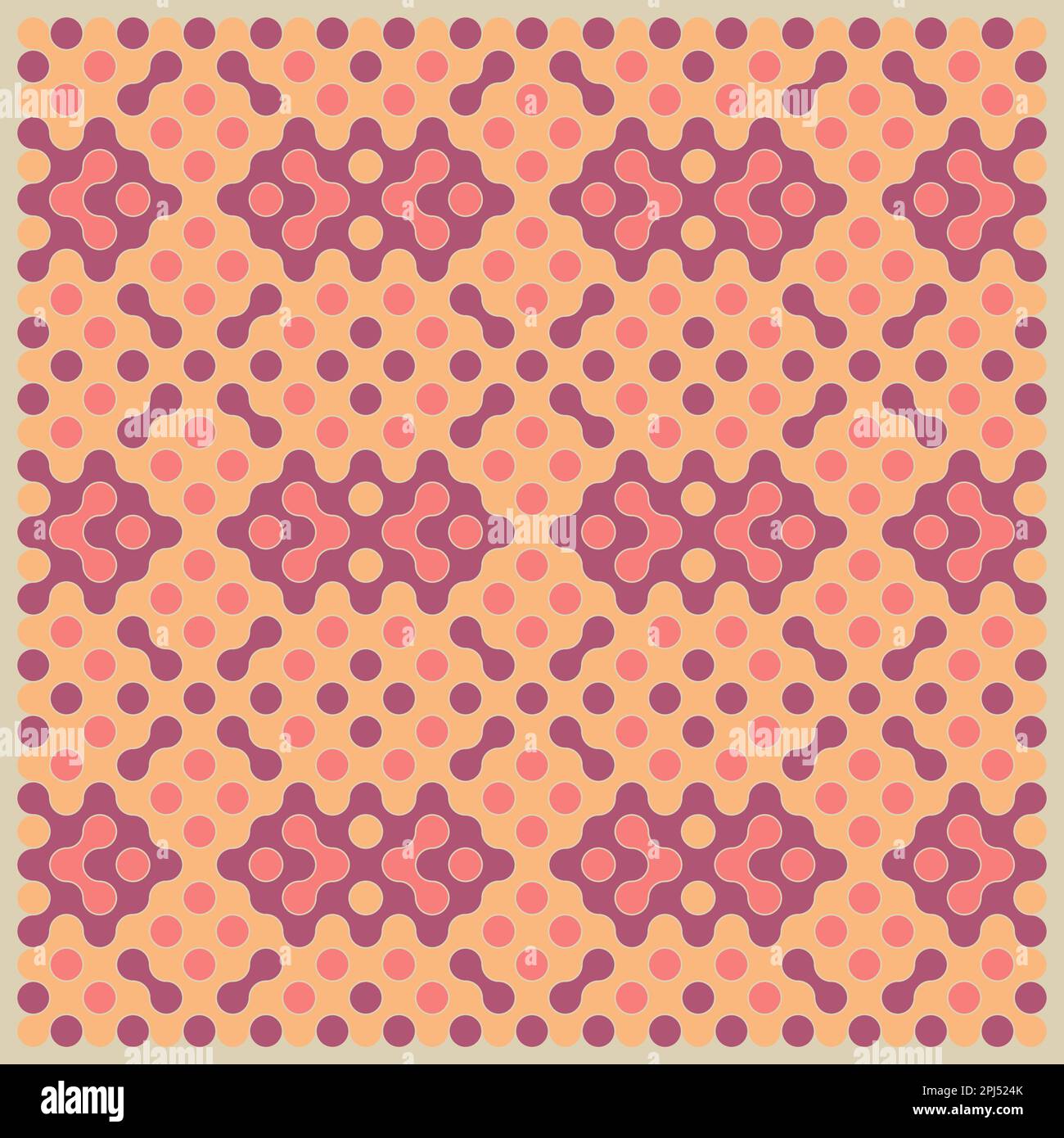 Random color rounded truchet tiling background illustration Stock Vector