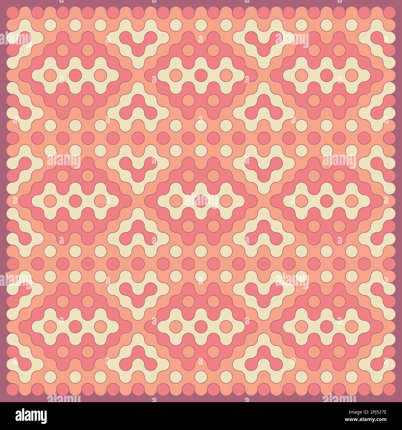 Random color rounded truchet tiling background illustration Stock Vector