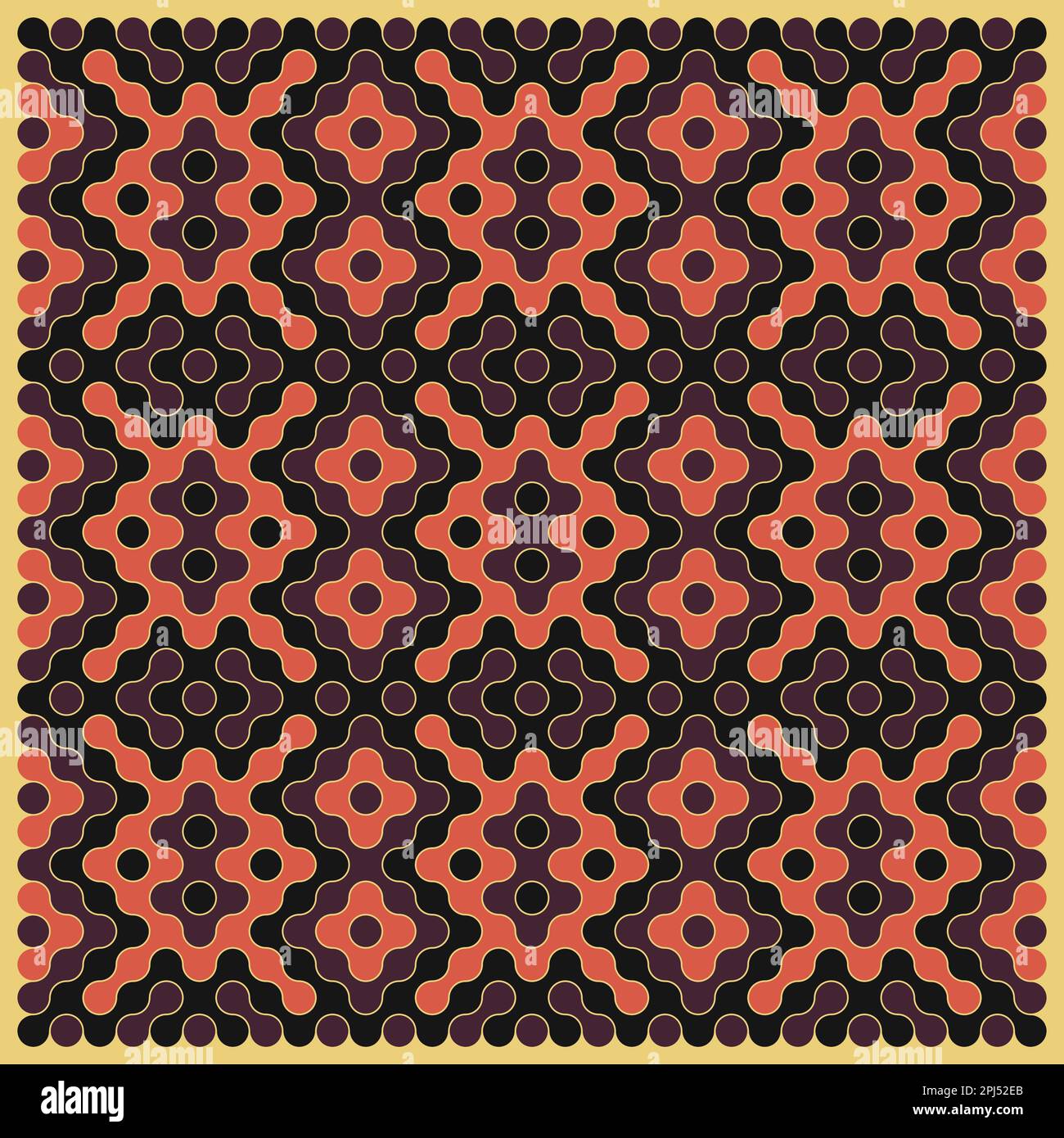 Random color rounded truchet tiling background illustration Stock Vector