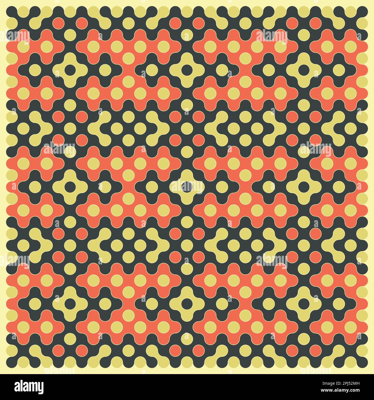 Random color rounded truchet tiling background illustration Stock Vector
