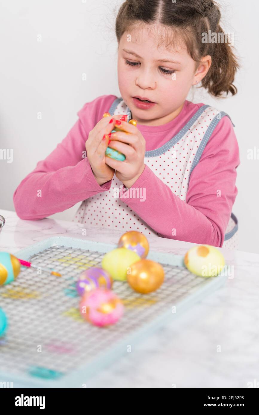 Easter egg coloring Stock Photo Alamy