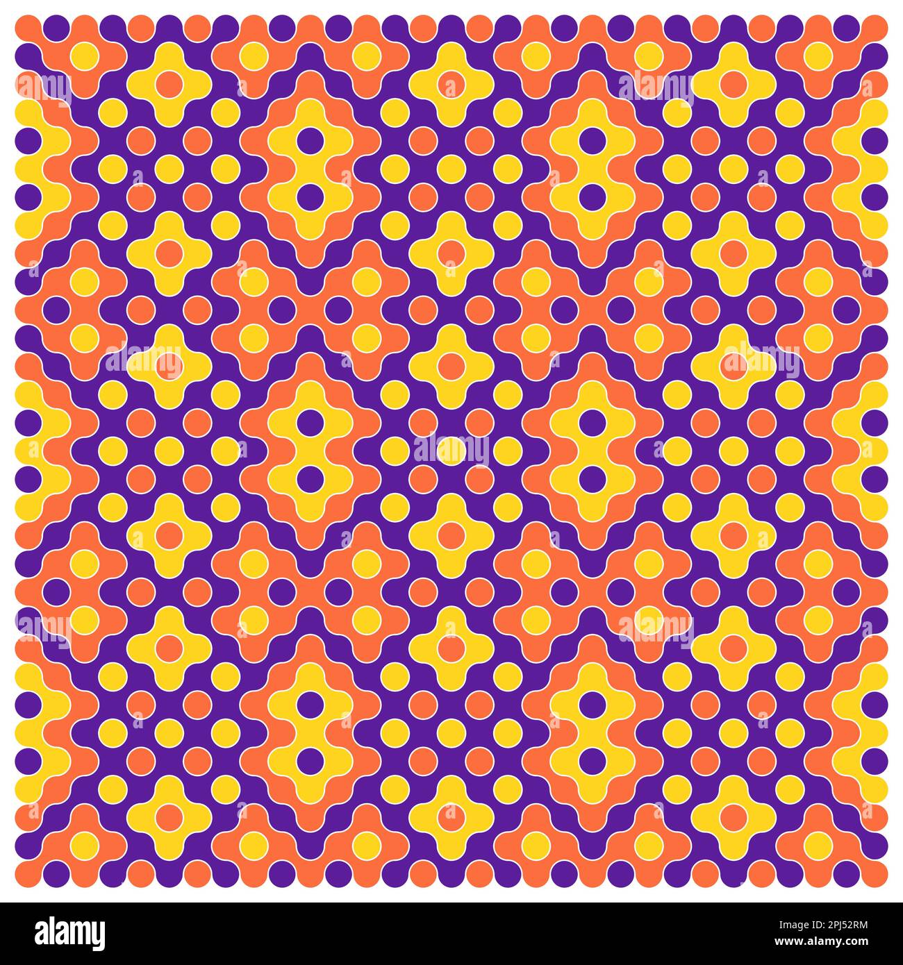 Random color rounded truchet tiling background illustration Stock Vector