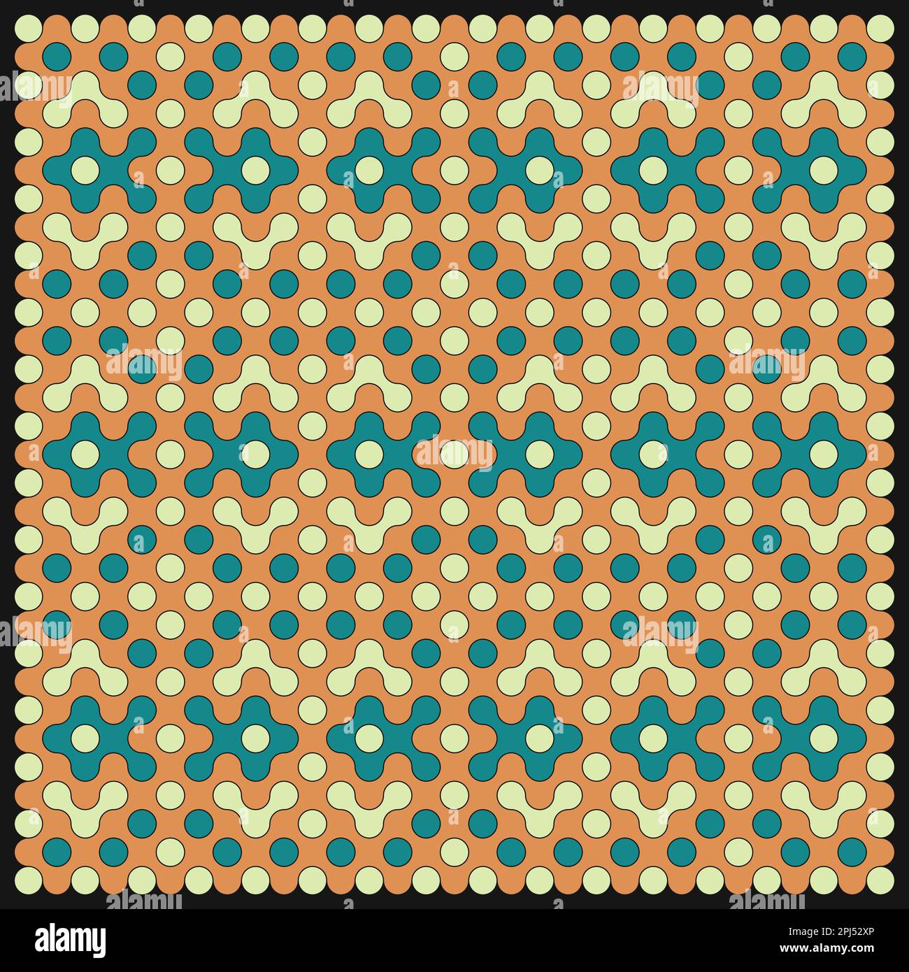 Random color rounded truchet tiling background illustration Stock Vector