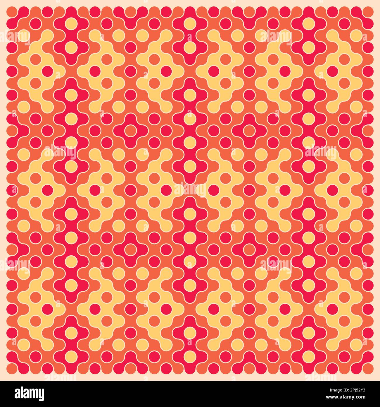 Random color rounded truchet tiling background illustration Stock Vector