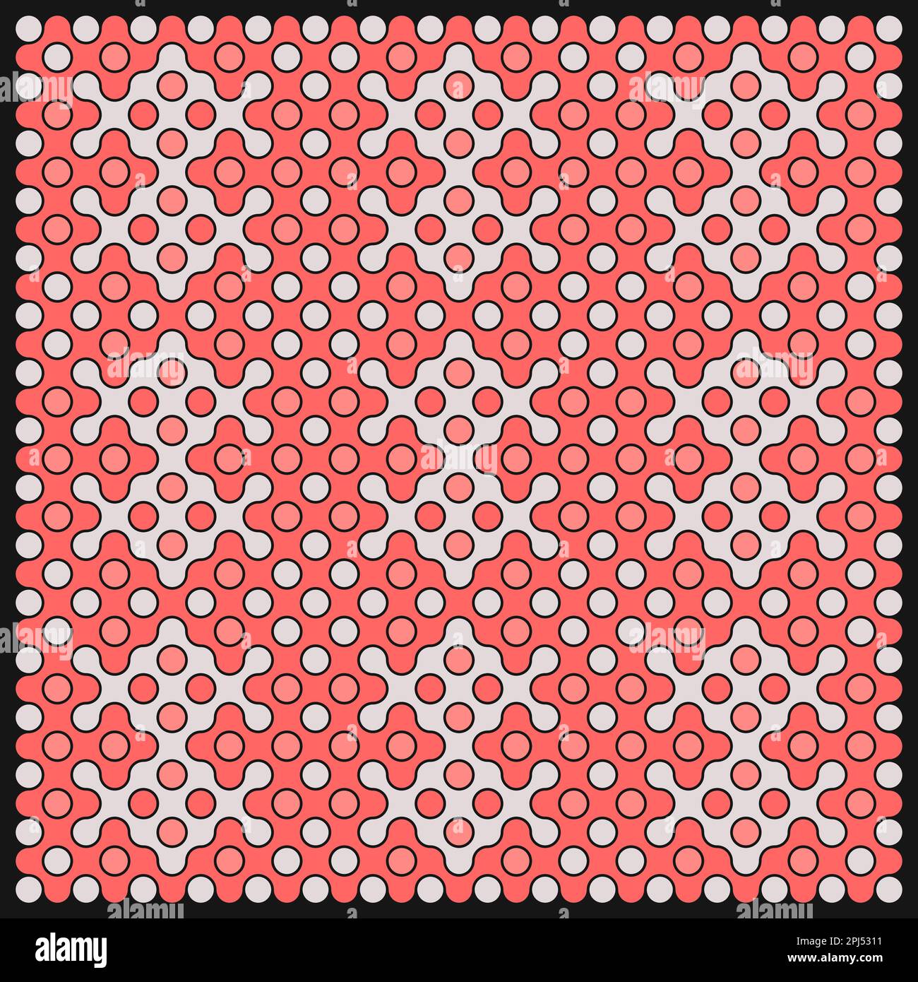 Random color rounded truchet tiling background illustration Stock Vector