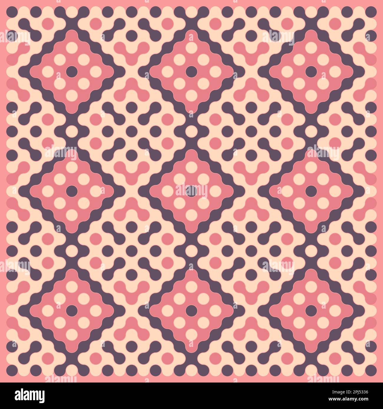 Random color rounded truchet tiling background illustration Stock Vector