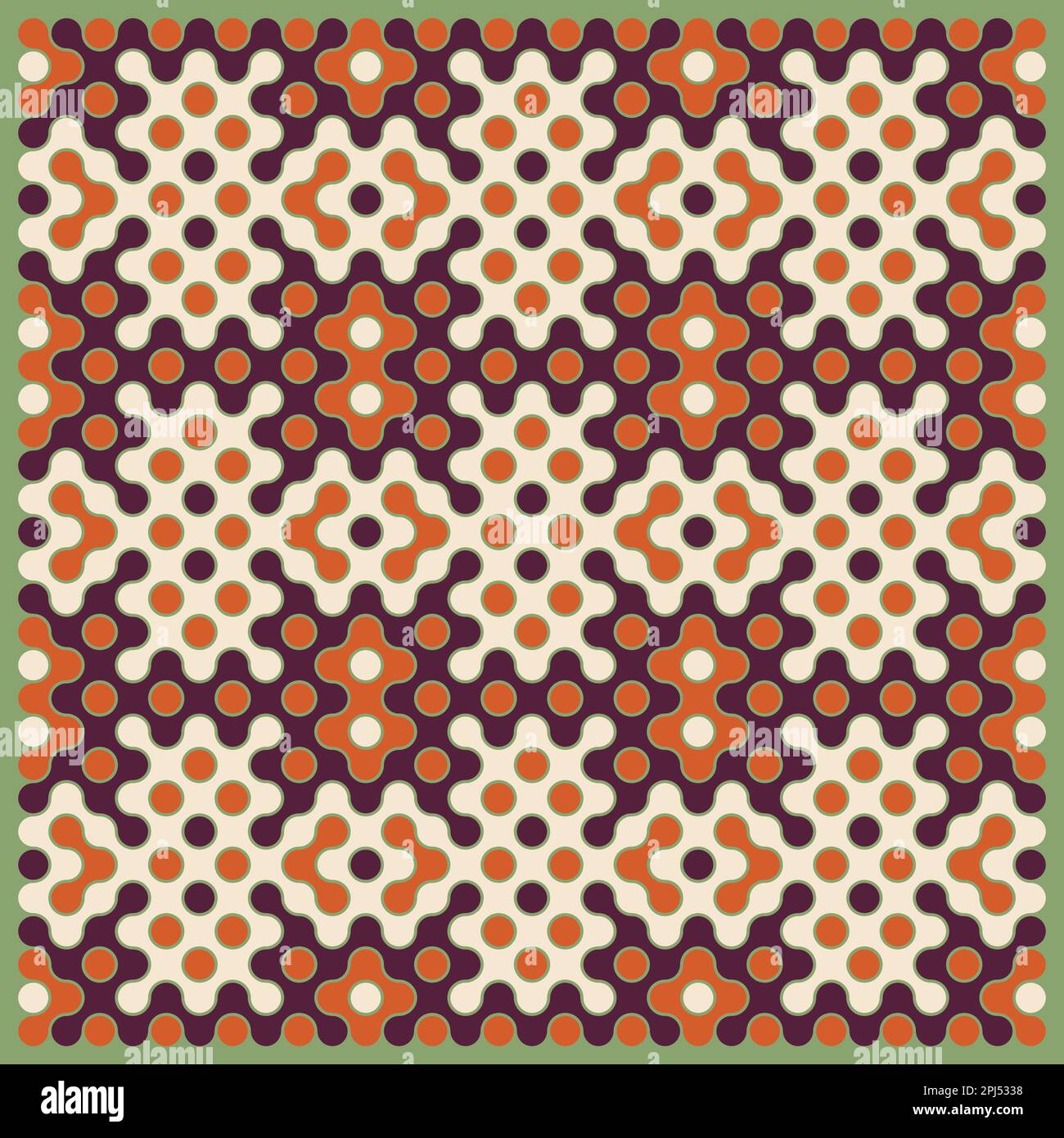 Random color rounded truchet tiling background illustration Stock Vector