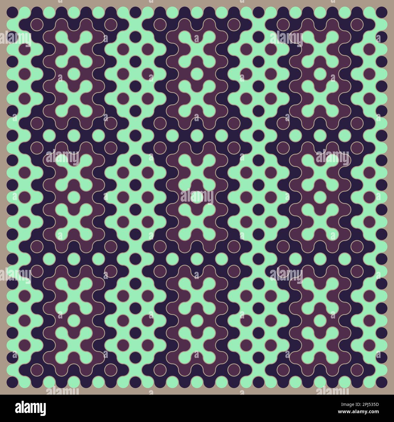 Random color rounded truchet tiling background illustration Stock Vector