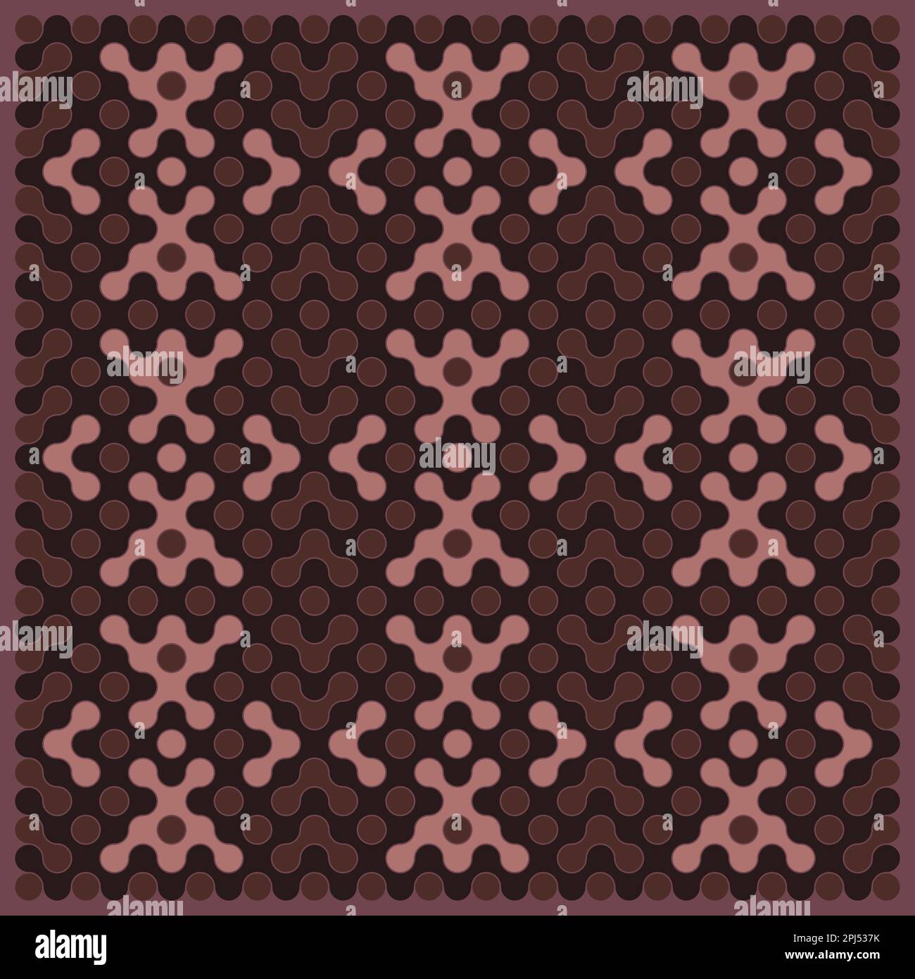 Random color rounded truchet tiling background illustration Stock Vector