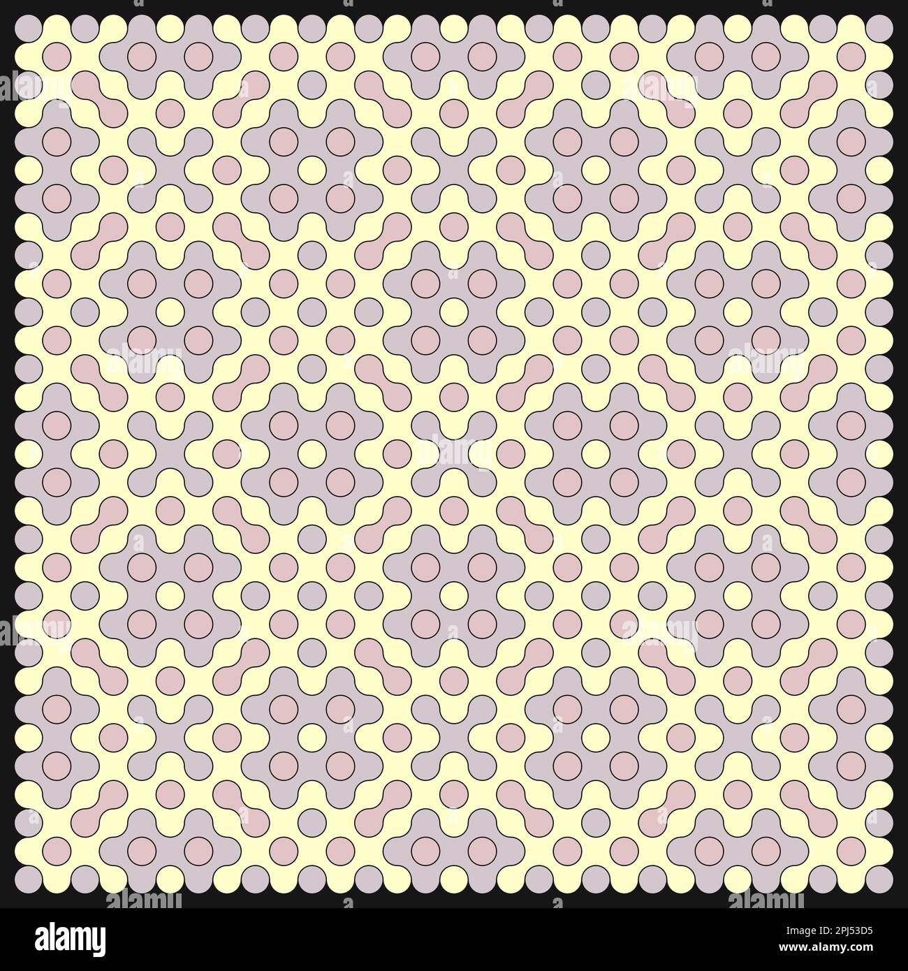 Random color rounded truchet tiling background illustration Stock Vector