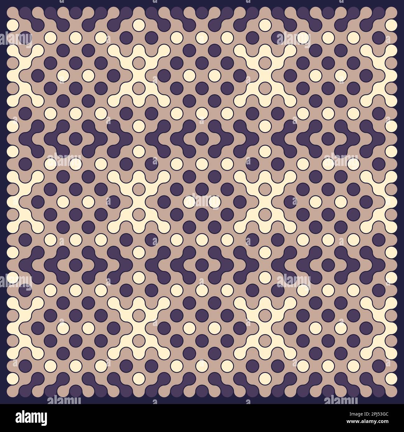 Random color rounded truchet tiling background illustration Stock Vector