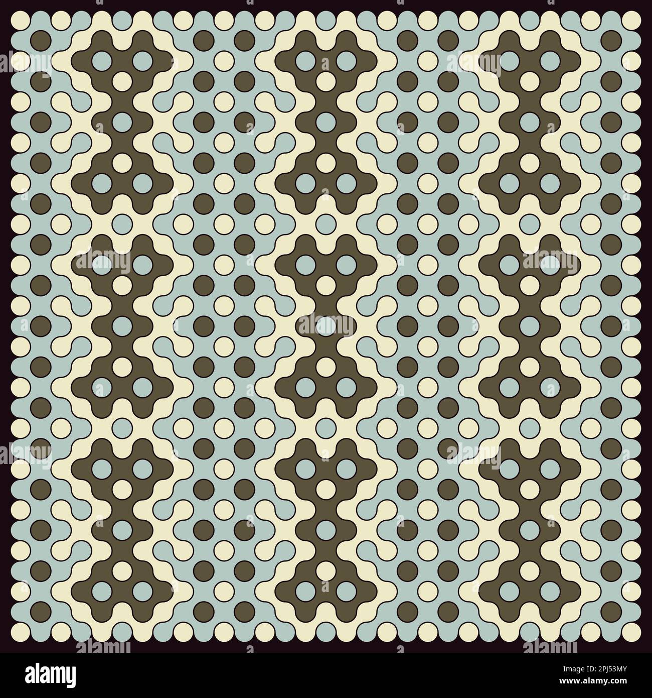 Random color rounded truchet tiling background illustration Stock Vector