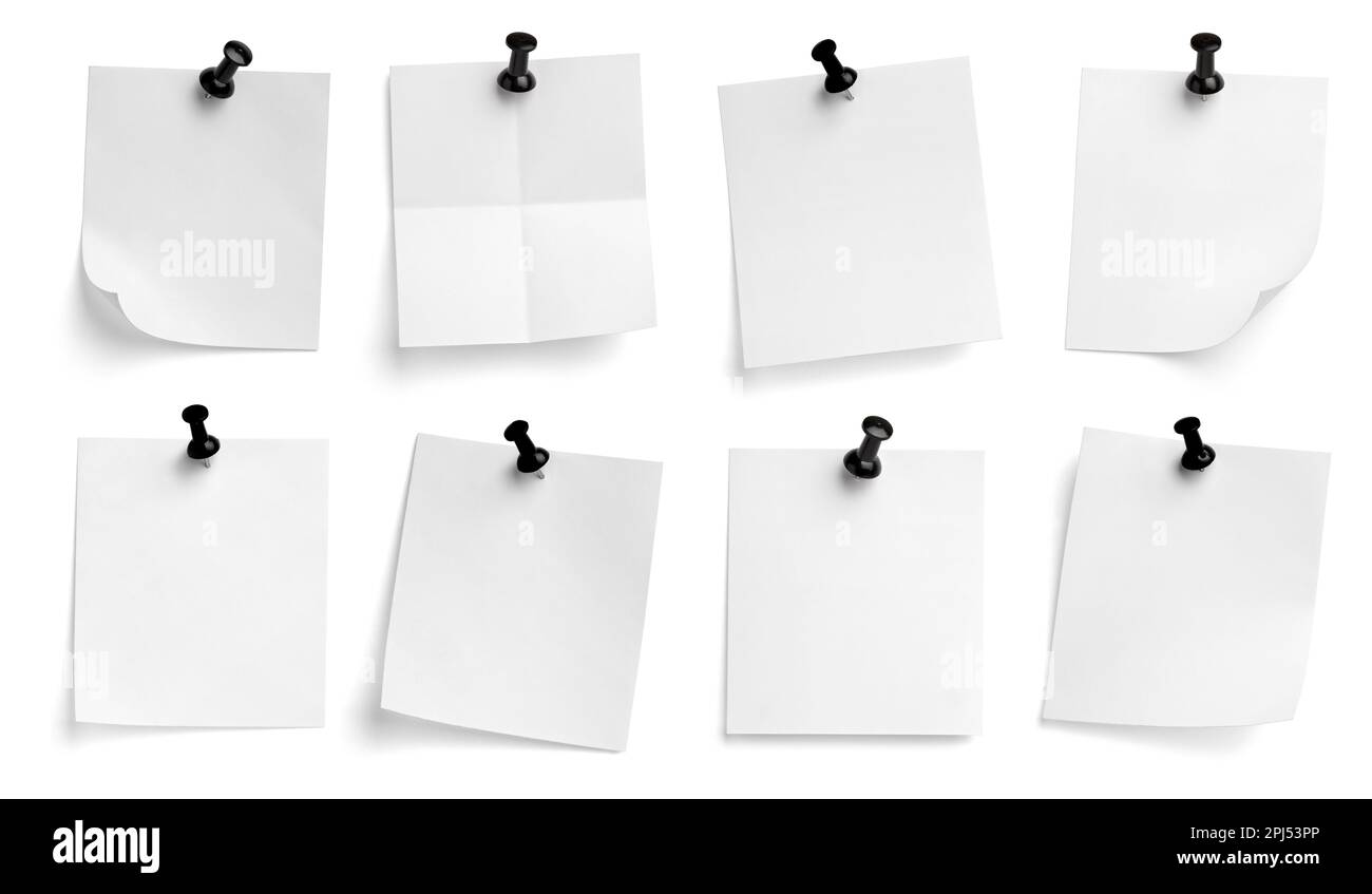 note paper push pin message red white black Stock Photo Alamy