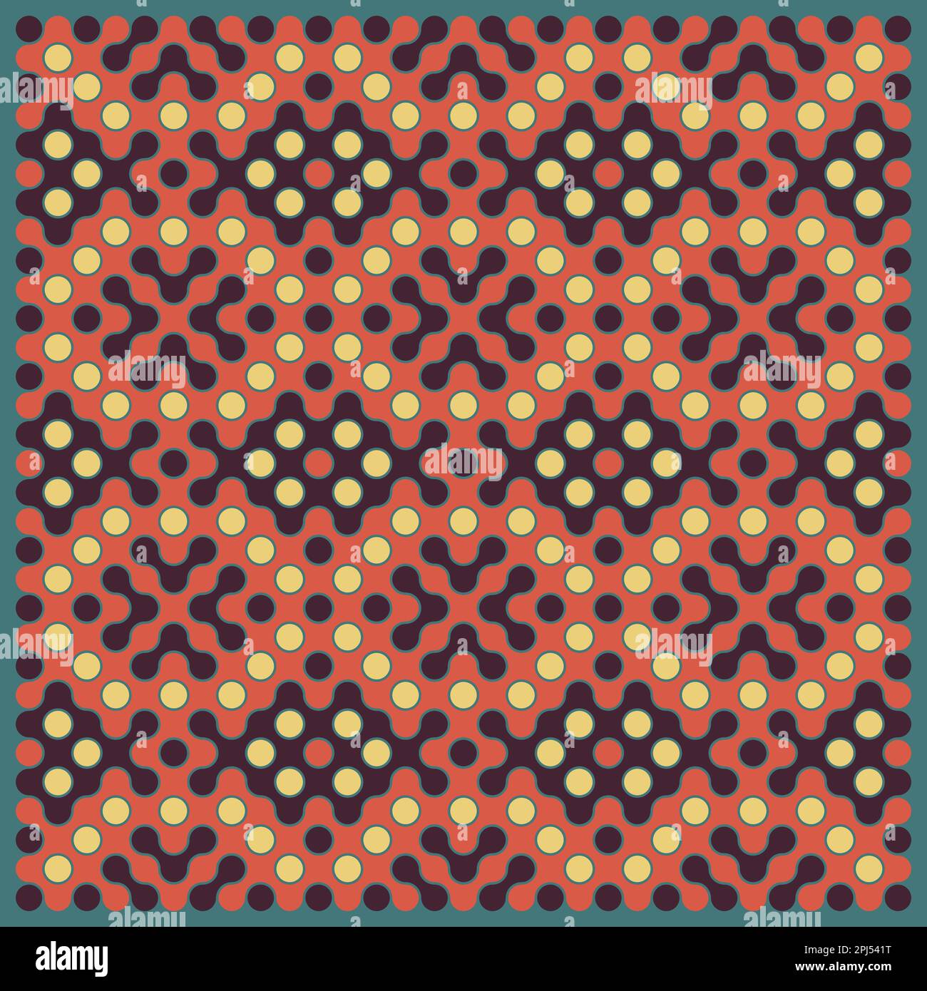 Random color rounded truchet tiling background illustration Stock Vector