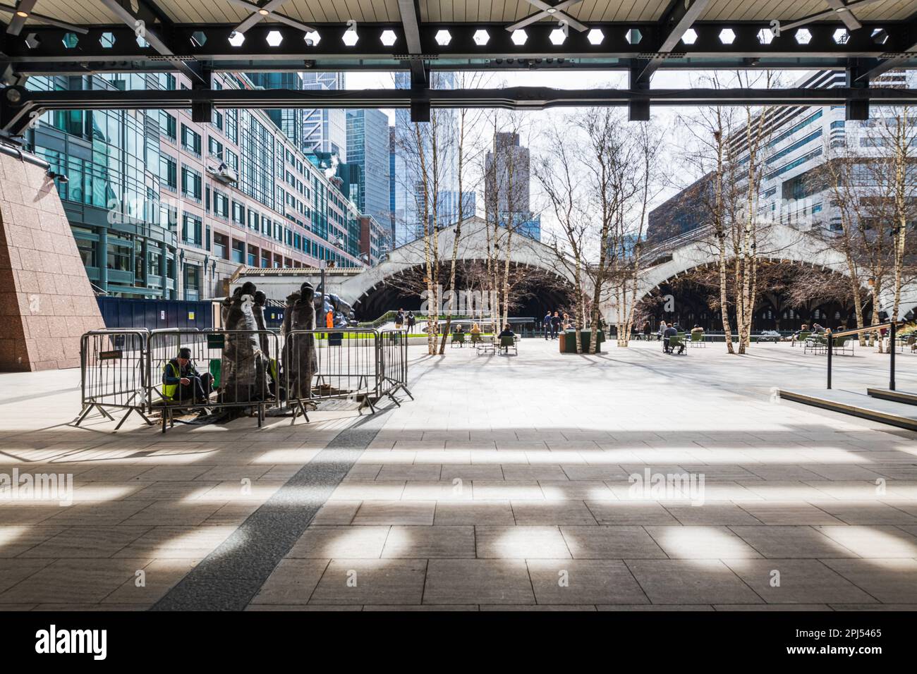 Ground Level view of the new Exchange Square at Broadgate, London EC2. Stock Photo