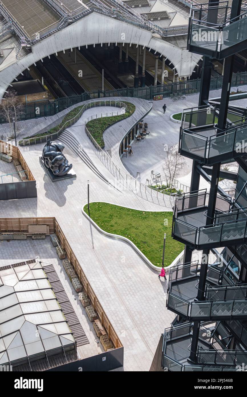 The new Exchange Square and Liverpool St Station from above at Broadgate, London EC2. Stock Photo