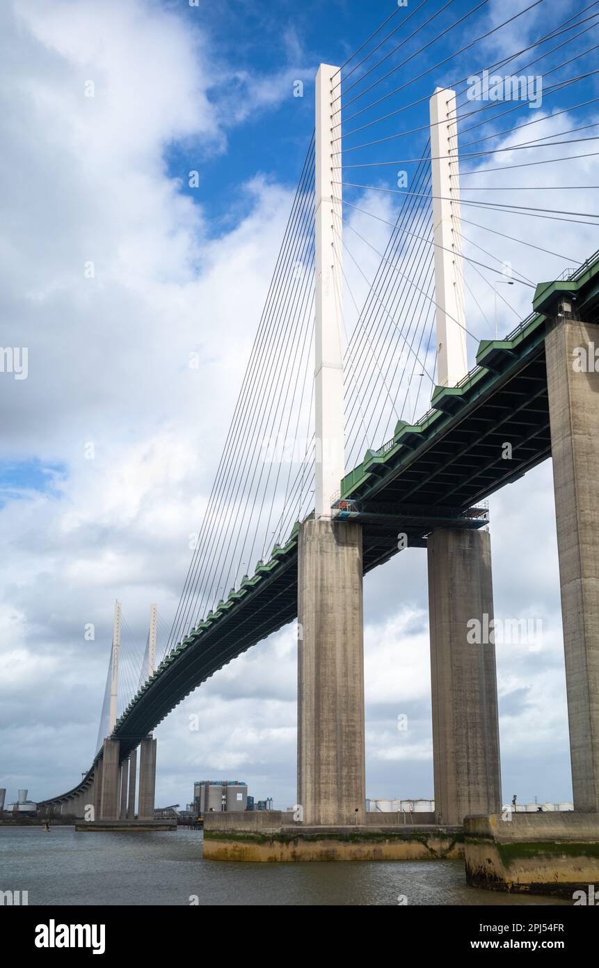 A view of the Dartford Crossing and QE2 bridge linking Kent and Essex