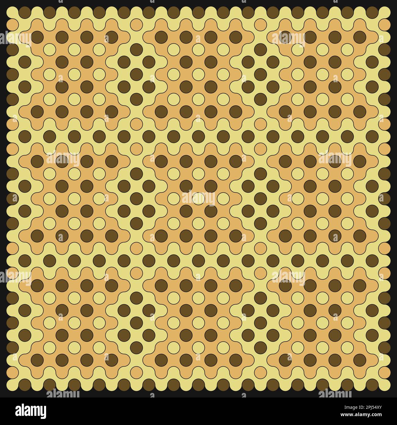 Random color rounded truchet tiling background illustration Stock Vector