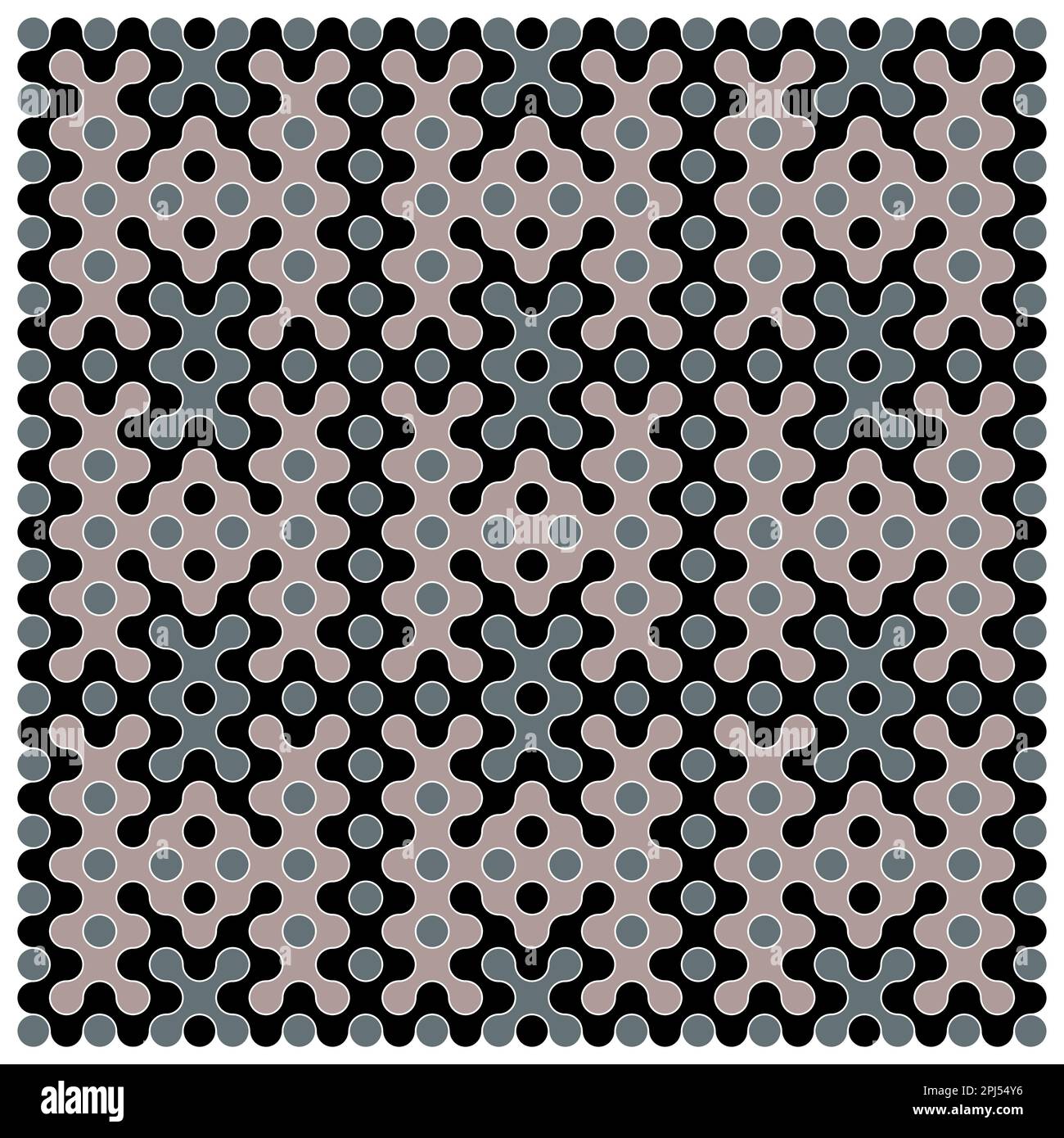 Random color rounded truchet tiling background illustration Stock Vector