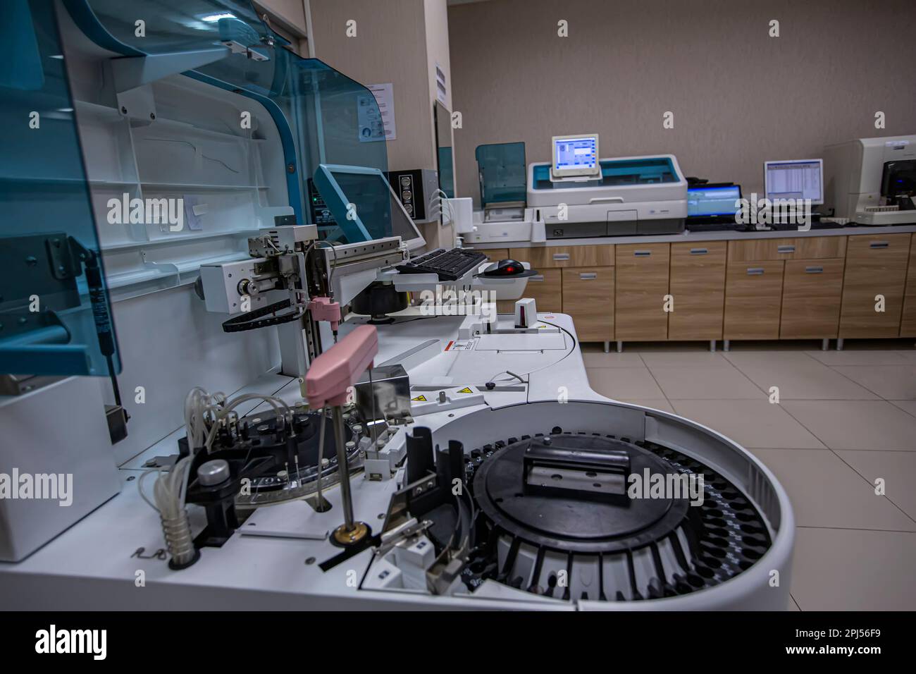 Blood test measuring instruments in the laboratory.Blood analysis in an