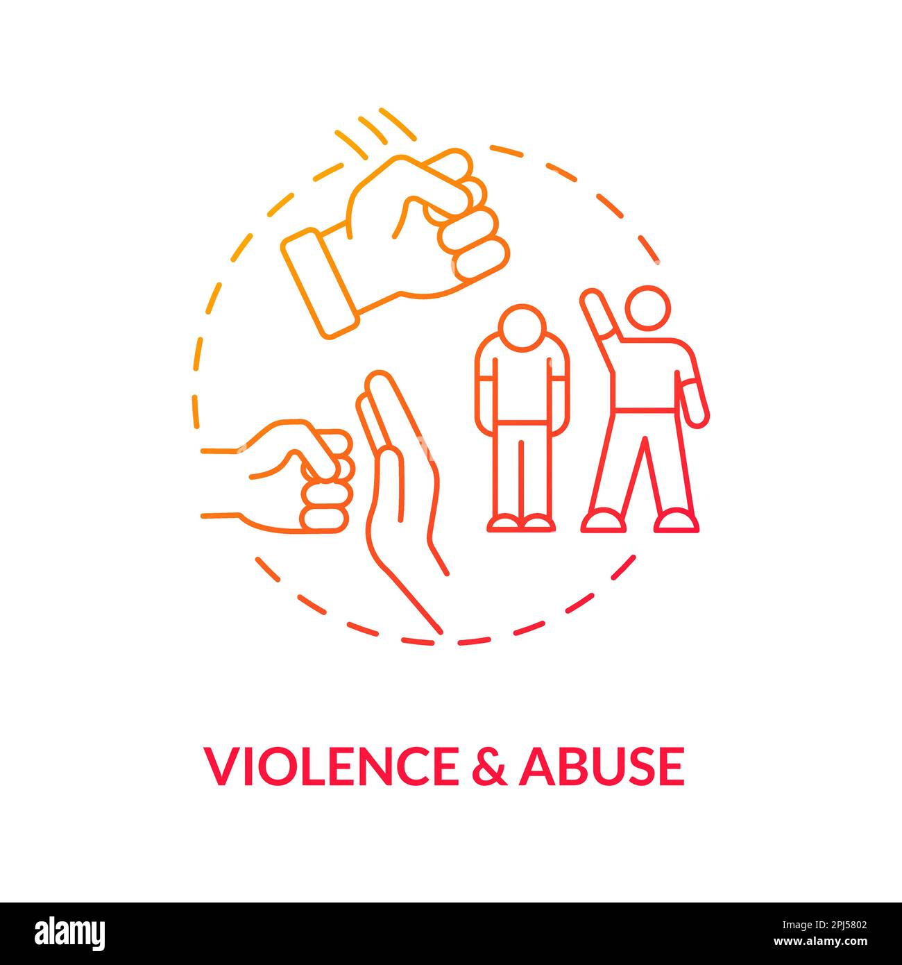 Violence and abuse red gradient concept icon Stock Vector Image & Art ...