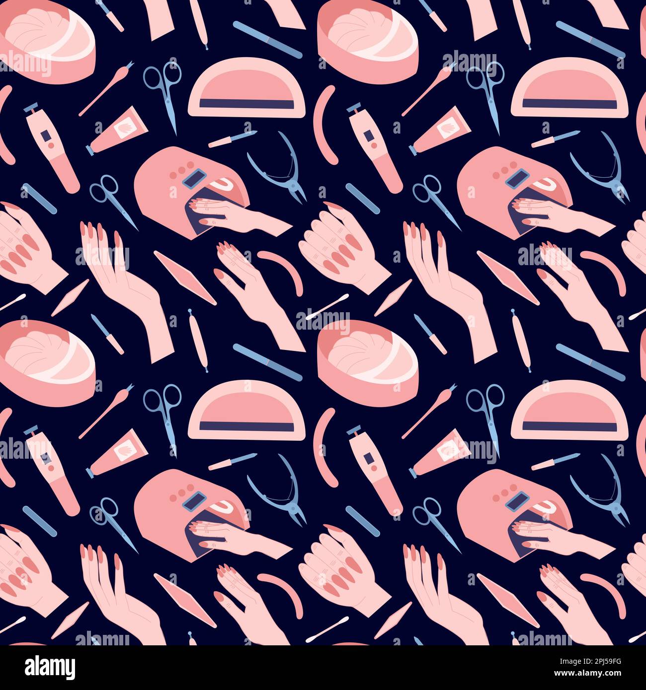 Vector manicure seamless pattern Stock Vector