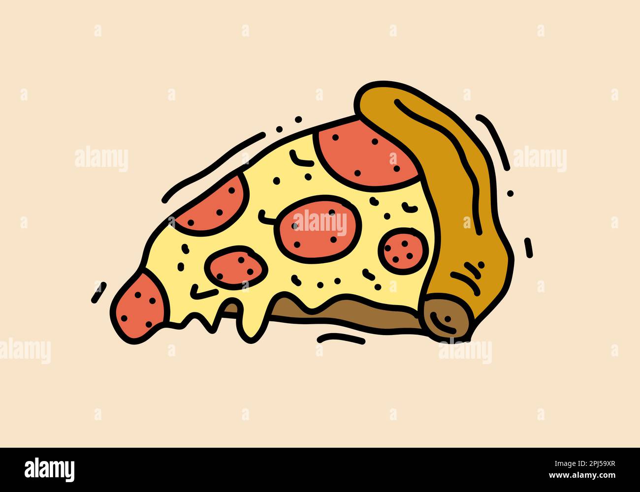 Hand drawing illustration design of pizza slice Stock Vector Image